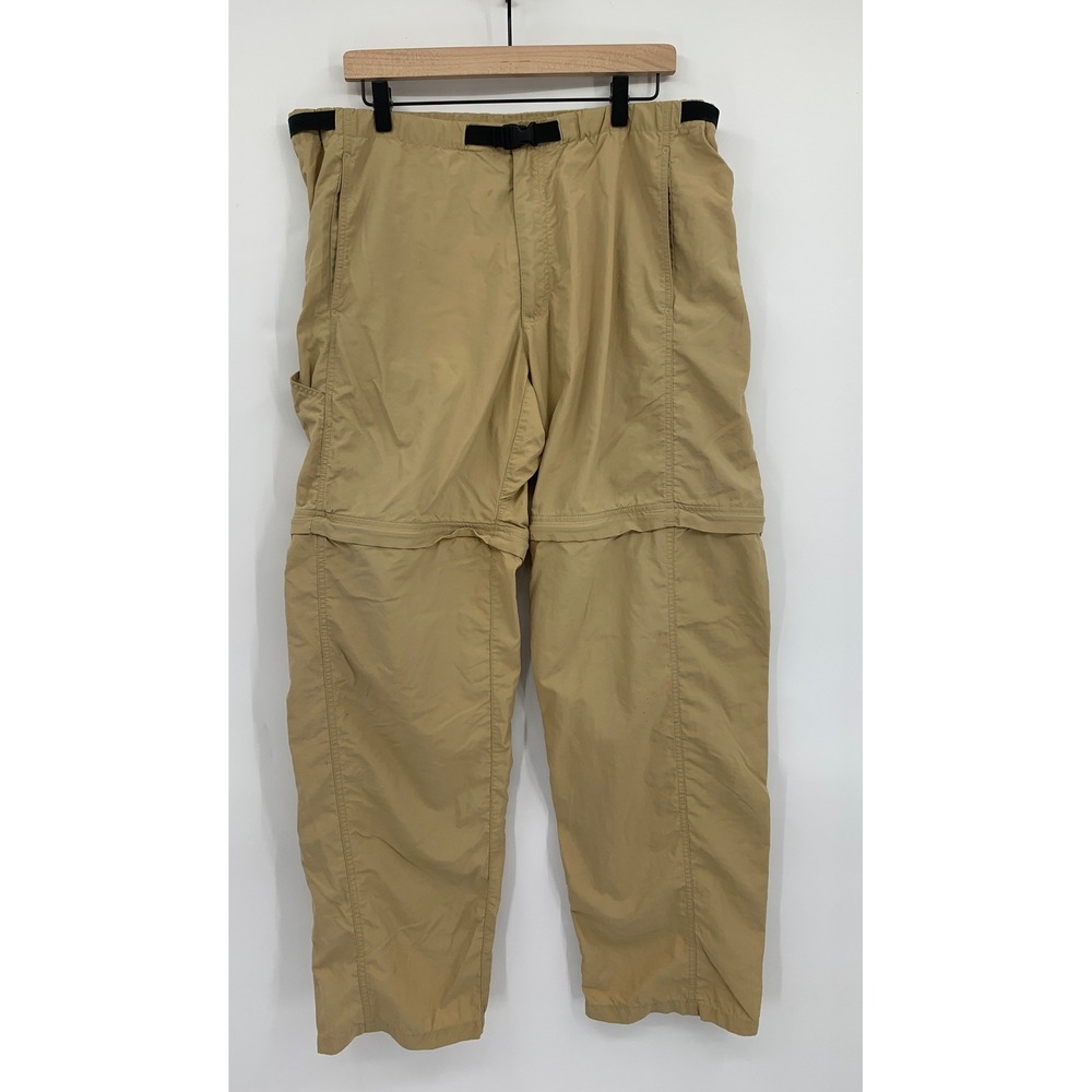 Vintage Patagonia Convertible Pants Mens Large Tan Nylon Zip Off Hiking Outdoor